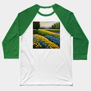 Flower Field Baseball T-Shirt